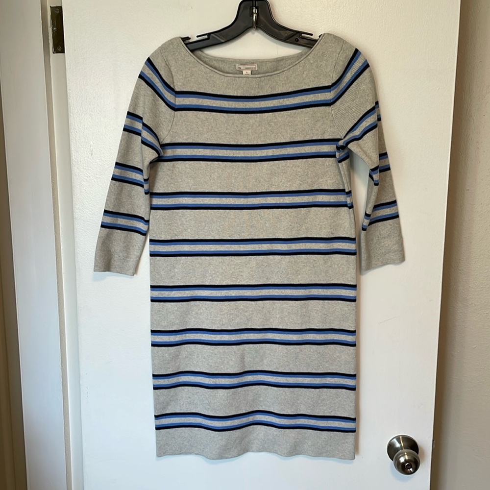 NWOT Gap Grey/Blue Stripe Sweater Dress